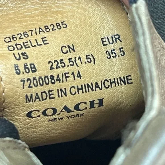 Coach Chelsea Boot Odelle Leather Tan Stretch Ankle Pull On 5.5 - Picture 7 of 10